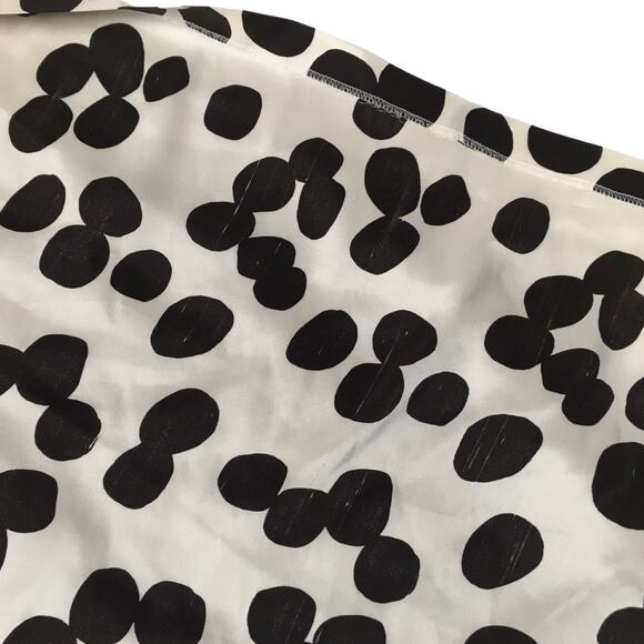 Banana‎ Republic Wrap Dress 100% Silk White Brown Polka Dot Cap Sleeve Women's 0 - Picture 12 of 16